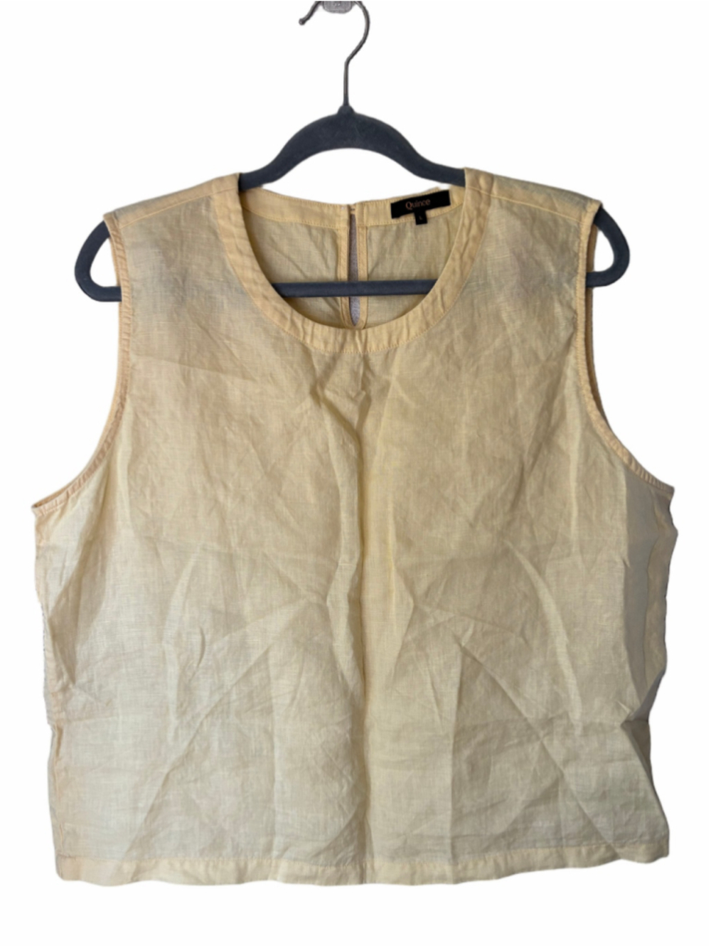 Women's Quince Linen Tank Top Size L Yellow